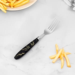 TENEDOR DE MESA 6PZ MANGO PLASTICO NEGRO LH-3742