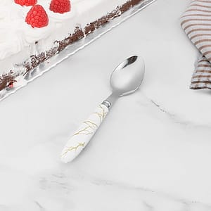 CUCHARA DE POSTRE 6PZ MANGO PLASTICO BLANCO LH3747