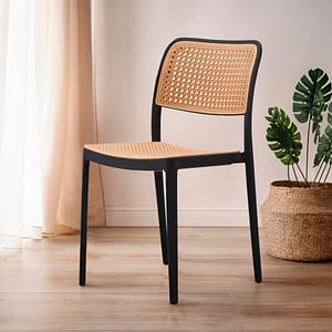 SILLA CLASICA REJILLA BEIGE NEGRO LH-4978