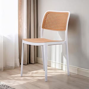 SILLA CLASICA REJILLA BEIGE BLANCO LH-4275