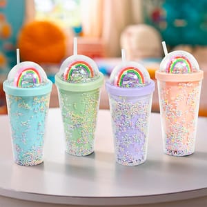 VASO PLASTICO CAPSULA Y PELOTITAS DE COLOR LH-4082