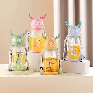 BOTELLA PLASTICA C/SORBITO DISEÑO INFANTIL LH-4069