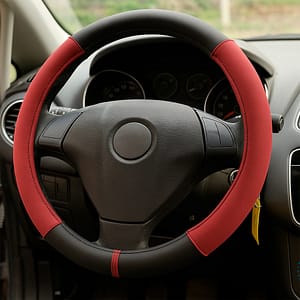 CUBRE VOLANTE NEGRO CON ROJO, MARRON, GRIS LH-4550