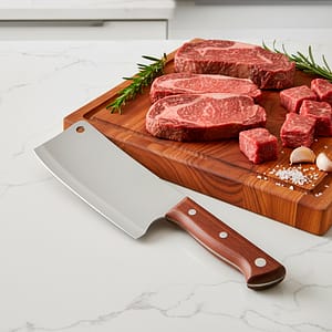 CUCHILLO DE CARNICERO MANGO MARRON LH-4663