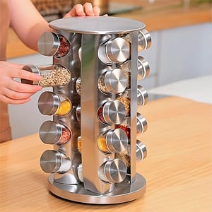 SET DE CONDIMENTOS 20 PZ GIRATORIO PLATEADO LH4620