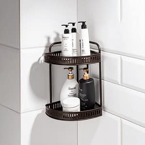 ESTANTE ESQUINERO DE 2 PISOS CAFE LH-4752