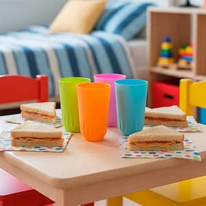 SET VASOS PLASTICO 4UNID COLORES PASTEL LH4920