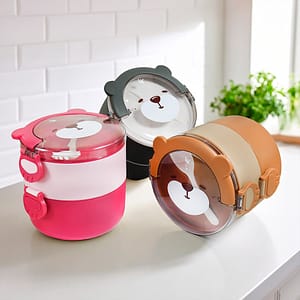 VIANDA REDONDA INFANTIL 2NIVELES C/CUCHARA LH-4928