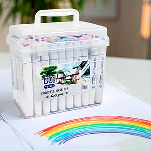 MARCADORES DE COLORES 60 UNID BOX PLASTICO LH-4425