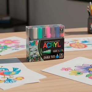 MARCADOR ACRILICO 16 U EN BOX PTA REDONDA LH-4433