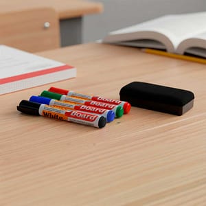 MARCADOR DE PIZARRA RO/AZ/NE/VE C/BORRADOR LH-4438