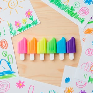 MARCADORES TIPO HELADOS 6 UNIDADES BLISTER LH-4441