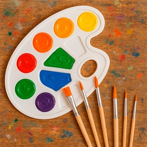 SET DE PINCELES Y PALETA PARA COLORES LH-4482