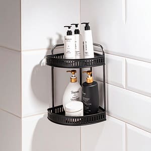 ESTANTE ESQUINERO DE 2 PISOS NEGRO LH-4753