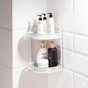 ESTANTE ESQUINERO DE 2 PISOS COLOR BLANCO LH-4754