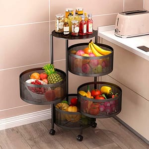 ORGANIZADOR DE 4 PISOS REDONDO NEGRO LH-4746