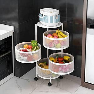 ORGANIZADOR DE 4 PISOS REDONDO BLANCO LH-4747