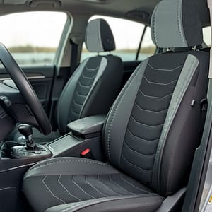 CUBRE ASIENTO SEMI CUERO DETALLES GRIS LH-4548