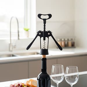 SACACORCHO DOBLE PALANCA DE METAL NEGRO LH-4707