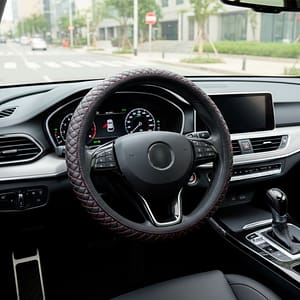 CUBRE VOLANTE DETALLES AZUL, ROJO, GRIS LH-4549