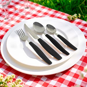 JUEGO DE CUBIERTOS 24PZ MANGO PLASTICO LH-4609