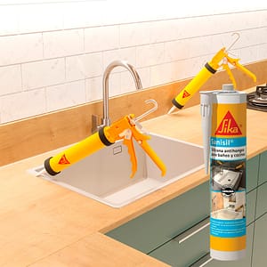 SILICONA SANISIL TRANSPARENTE 280CC BAÑOS SIKA