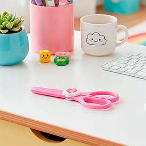 TIJERA INFANTIL WEIBO C/HUELLA GATITO  YL-70599