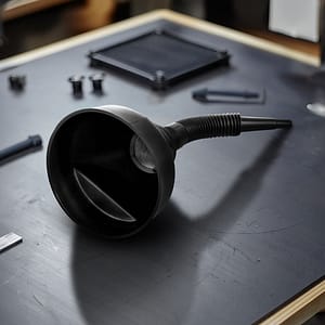 EMBUDO NEGRO PLASTICO C/FILTRO METALICO LH-749