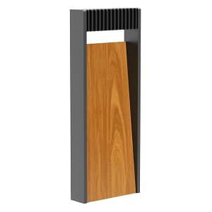 Caminero poste led de jardín con símil madera 40cm