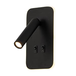 Portátil led de pared con SPOT móvil, DOBLE LUZ - NEGRA