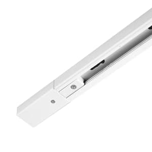 Riel electrificado de aluminio - 2 vías para spot de riel 1 mts - BLANCO
