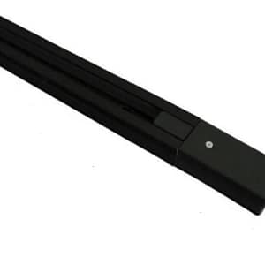 Riel electrificado de aluminio - 2 vías para spot de riel 1 mts - NEGRO