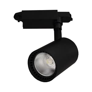 Spot de riel tracklight led 10w Luz Cálida 3000K, 2 vías - Negro