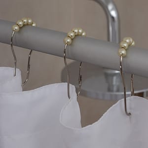 Set Gancho Cortina De Baño Perlas