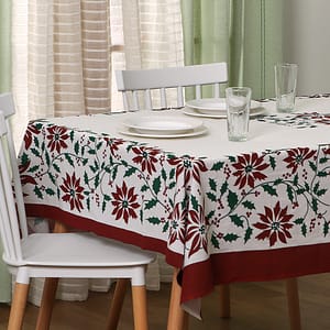 Mantel Navidad De Algodón Fiesta 140×250