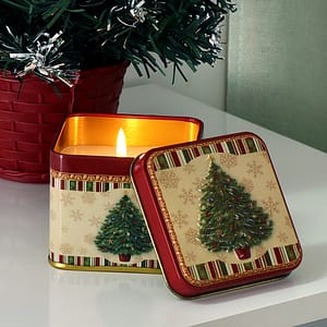 Vela En Lata Navidad – Cuadrada