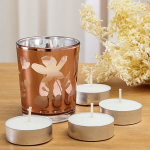 Set x4 Velas Y Vaso Jazmín