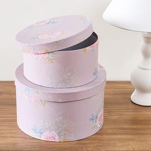 Caja Redonda Flores 3D – 22x22x12