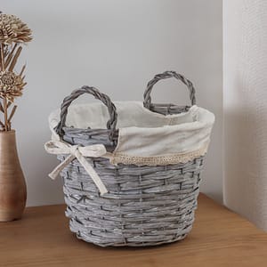 Canasto Trenzado Gris 25×18