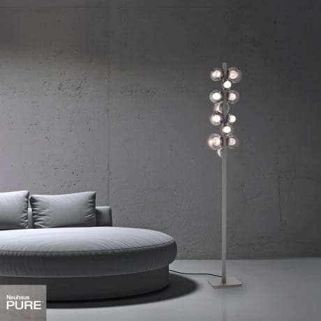 Lampara de pie Esferas vidrio ahumado 29W -160cm dimerizable, 3 colores de luz - Imagen 4