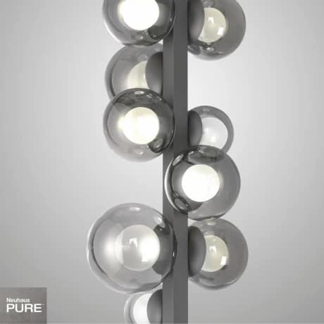 Lampara de pie Esferas vidrio ahumado 29W -160cm dimerizable, 3 colores de luz - Imagen 5