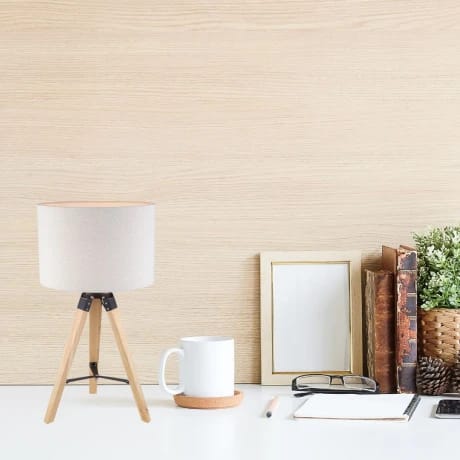 Portátil nórdica tela natural estilo trípode E27 70CM - Imagen 2