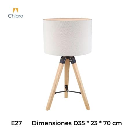 Portátil nórdica tela natural estilo trípode E27 70CM - Imagen 3