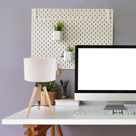 Portátil nórdica tela natural estilo trípode E27 70CM - Imagen 4