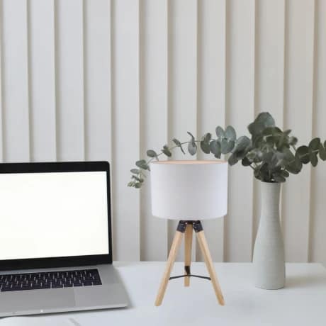 Portátil nórdica tela natural estilo trípode E27 70CM - Imagen 5