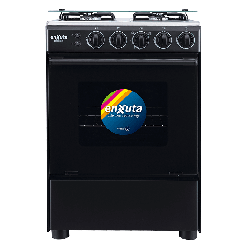 Cocina Supergas 4 Hornallas Negra con Termocupla y Grill 60x60 - CENX9604N – Enxuta