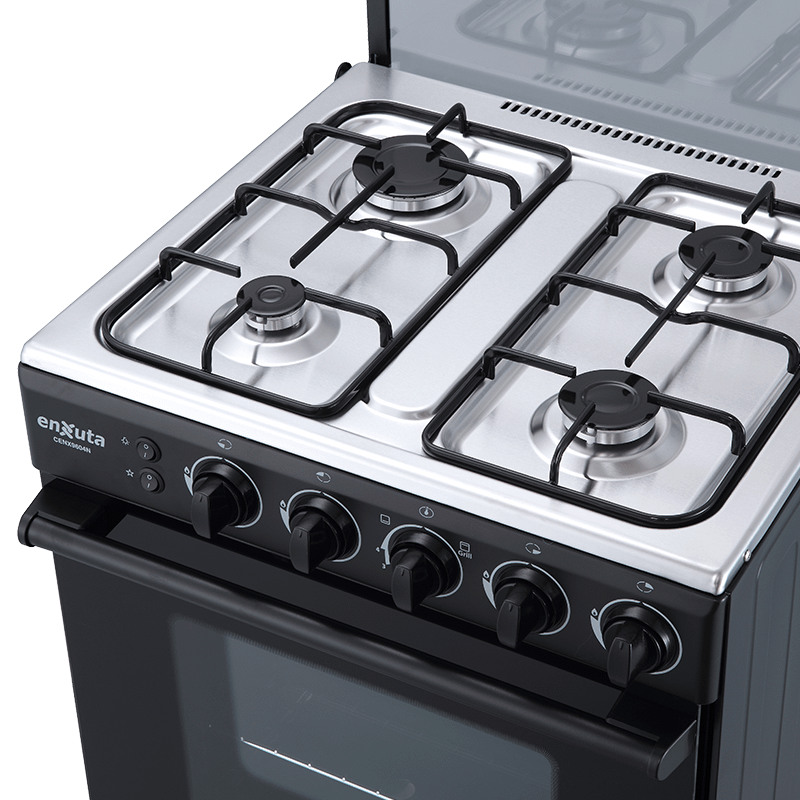 Cocina Supergas 4 Hornallas Negra con Termocupla y Grill 60x60 - CENX9604N – Enxuta - Imagen 4