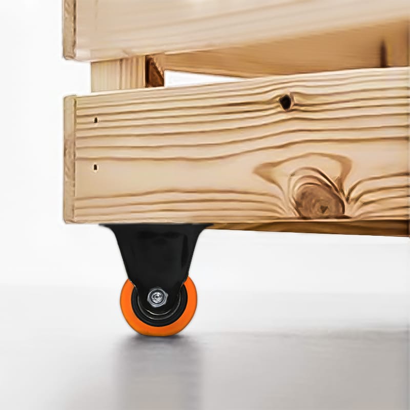 RUEDA 2 BASE METALICA FIJA NARANJA NEGRA LH-3447