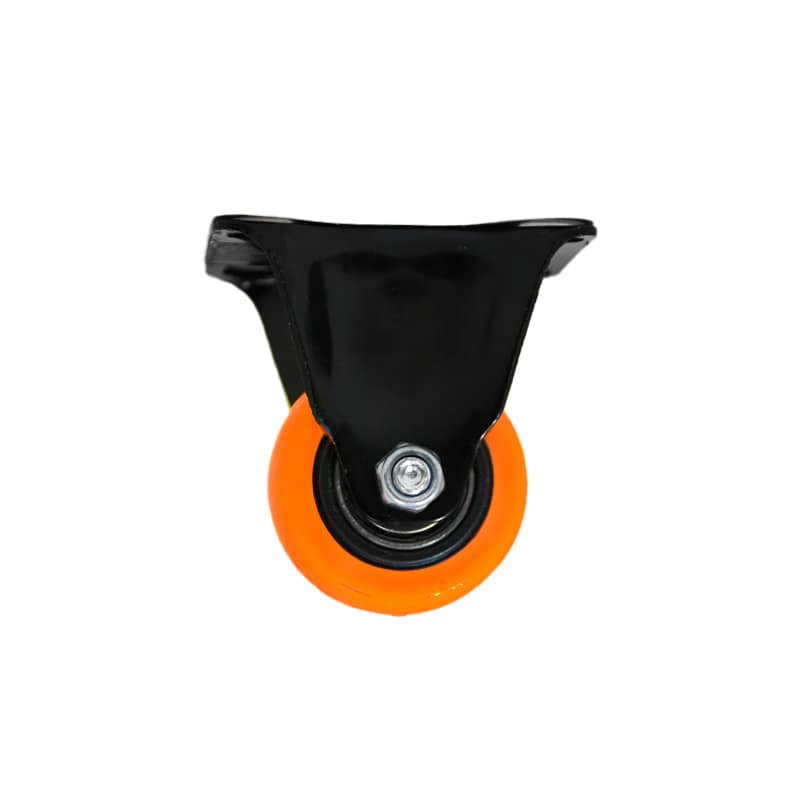 RUEDA 2 BASE METALICA FIJA NARANJA NEGRA LH-3447 - Imagen 2