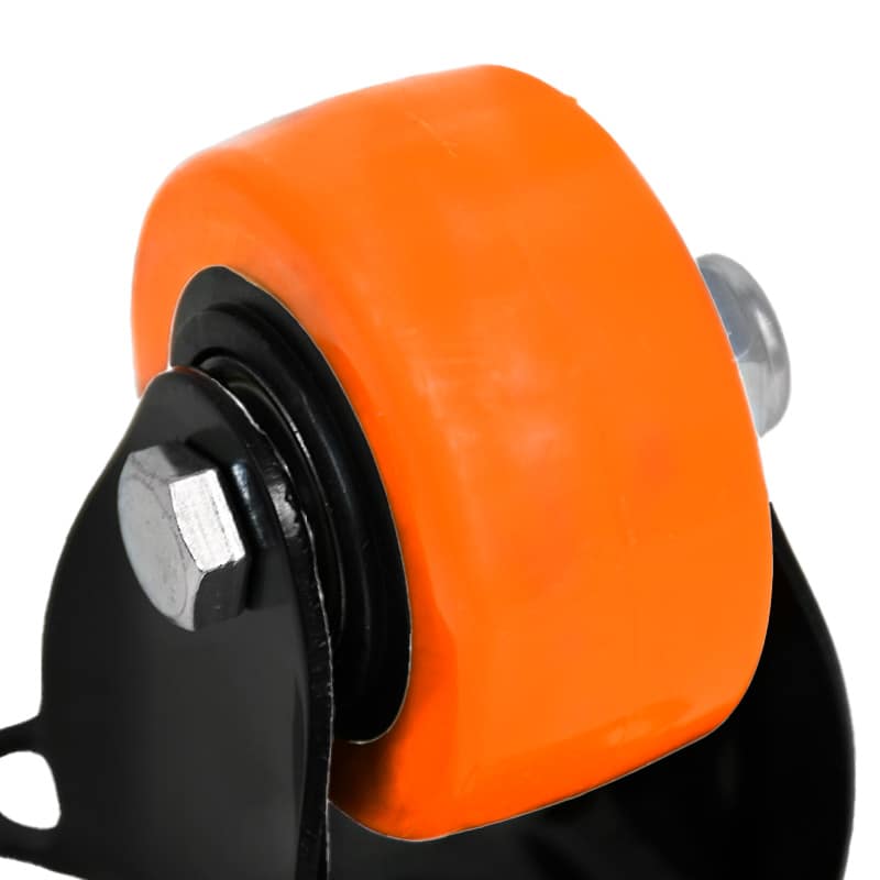 RUEDA 2 BASE METALICA FIJA NARANJA NEGRA LH-3447 - Imagen 4